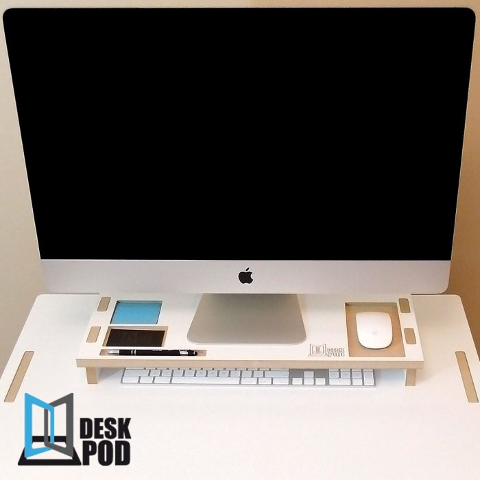 Monitor and Laptop Stand White Laminate